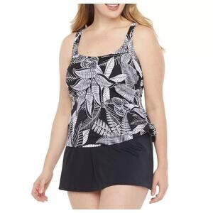 Azul by Maxine of Hollywood Leaf Swim Dress Womens 12 Tropical cruise  vacation
